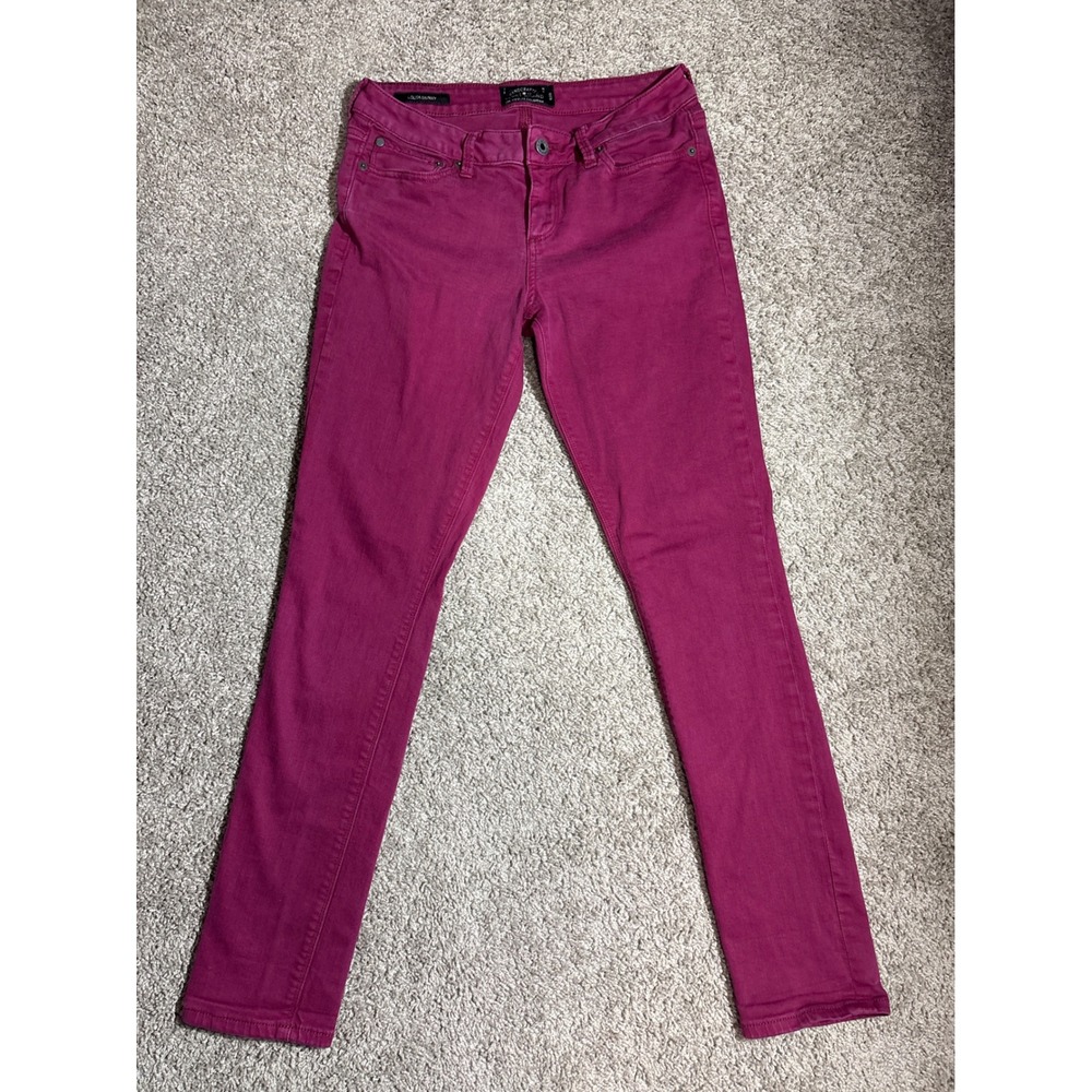 Lucky Brand Lolita Skinny Jeans Magenta Purple Mid Rise Stretch Womens 6/28